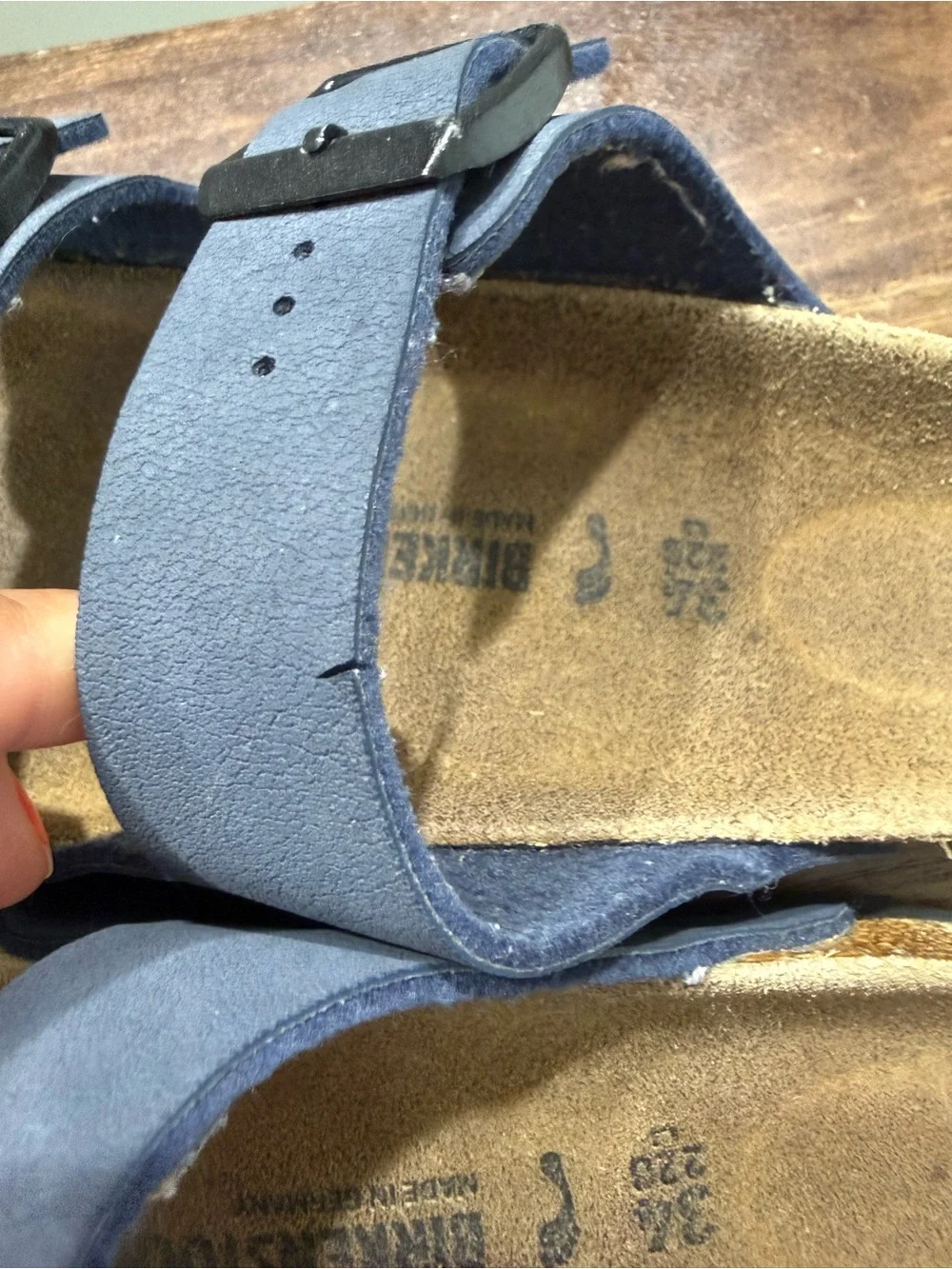 Birkenstock Kids Two-Strap Buckle Sandals in Dark Gray